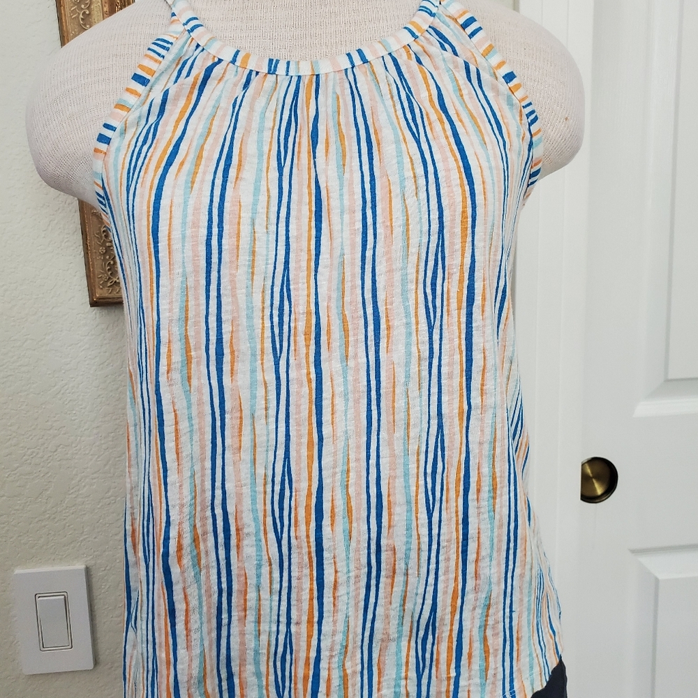 Christian Siriano Linen Tank Top